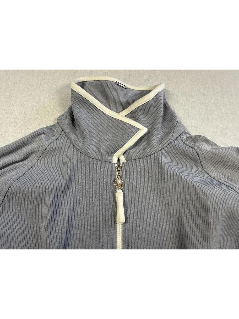 St John Sport Zip Up Knit Sweater Women Sz M Athletic Comfort Pockets Cover Up - Picture 13 of 13